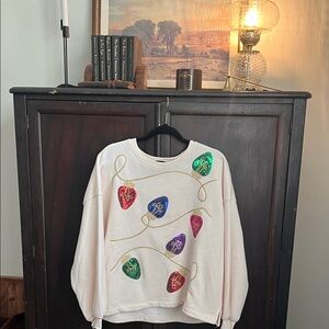 Festive Holiday Sweatshirt with Ornament Design